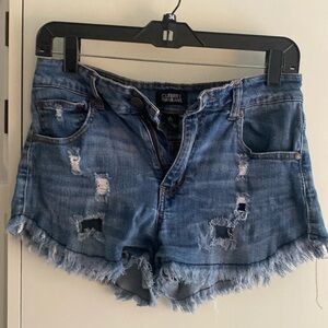 Celebrity Pink Jean Shorts distressed